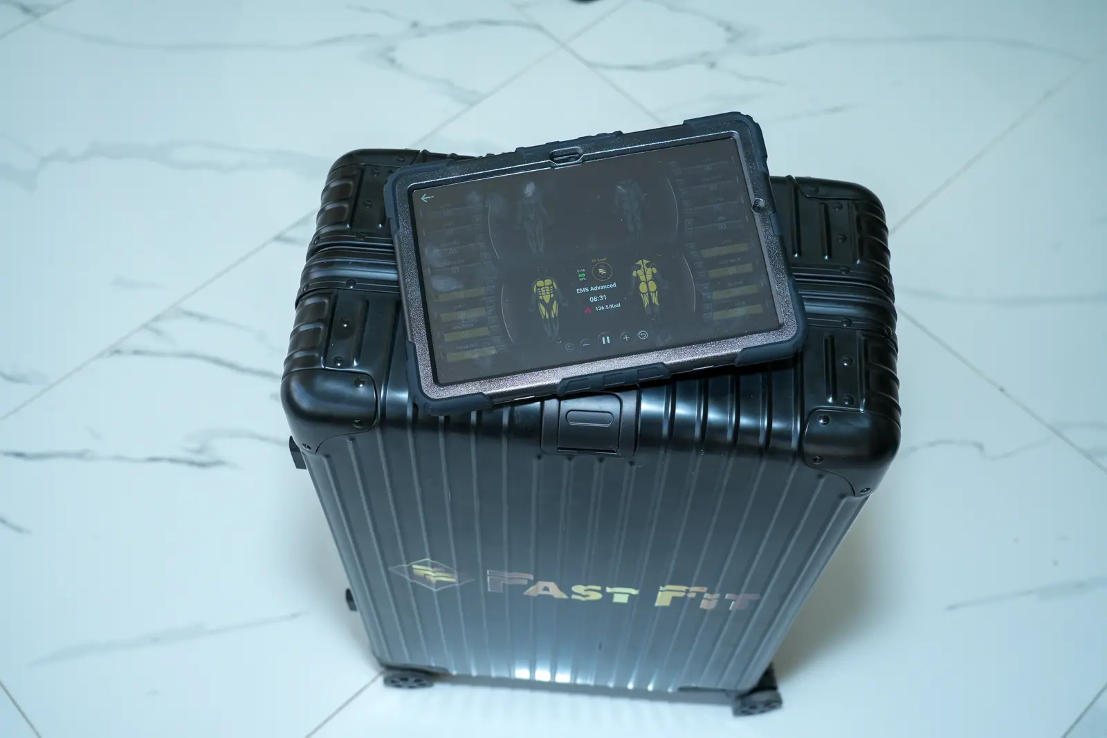Fast Fit EMS case with the training tablet